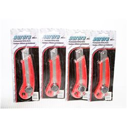 LOT OF 4 UTILITY KNIVES