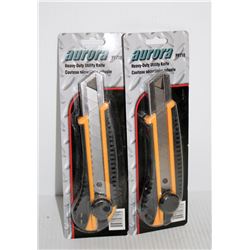 LOT OF 2 HEAVY DUTY UTILITY KNIVES