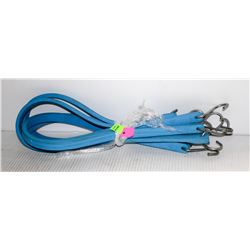 LOT OF 4 30" BLUE SNAP HOOKER TIE DOWNS
