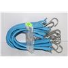 Image 1 : LOT OF 6 15" BLUE SNAP HOOKER TIE DOWNS