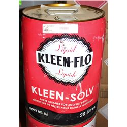 20 LITRE CAN OF LIQUID  KLEEN FLO PARTS CLEANER