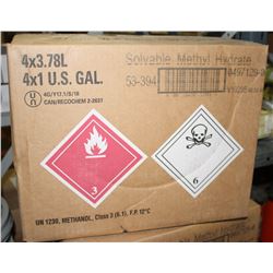 CASE OF 4 JUGS OF SOLAVBLE METHAL HYDRATE 3.78L