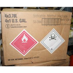CASE OF 4 JUGS OF SOLAVBLE METHAL HYDRATE 3.78L