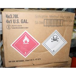 CASE OF 4 JUGS OF SOLAVBLE METHAL HYDRATE 3.78L