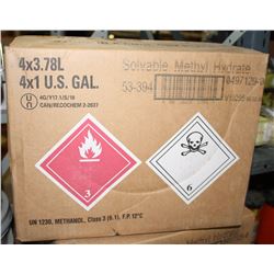 CASE OF 4 JUGS OF SOLAVBLE METHAL HYDRATE 3.78L