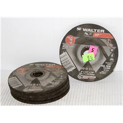 LOT OF 5 WALTER 5 X 1/4 X 7/8 STEEL CUTOFF WHEELS
