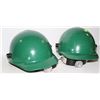 Image 1 : LOT OF 2 GREEN HARD HATS
