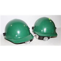 LOT OF 2 GREEN HARD HATS