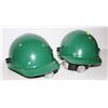Image 1 : LOT OF 2 GREEN HARD HATS