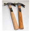 Image 1 : LOT OF 2 AURORA 16OZ HICKORY HANDLED CLAW HAMMERS