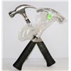 Image 1 : LOT OF 2 AURORA RUBBER HANDLE CLAW HAMMERS