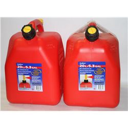 LOT OF 2 SELF VENTING FUEL CANS, 20 LITRE