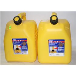 LOT OF 2 SELF VENTING DIESEL CANS, 20 LITRE
