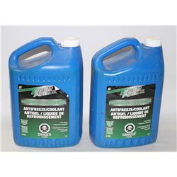 2 JUGS OF TURBO POWER ANTIFREEZE/COOLANT, 4 LITRE