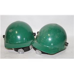 LOT OF 2 GREEN HARD HATS