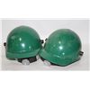 Image 1 : LOT OF 2 GREEN HARD HATS