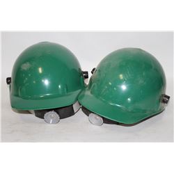 LOT OF 2 GREEN HARD HATS