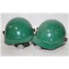 Image 1 : LOT OF 2 GREEN HARD HATS