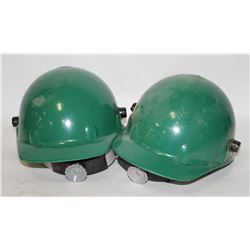 LOT OF 2 GREEN HARD HATS