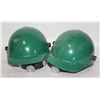 Image 1 : LOT OF 2 GREEN HARD HATS