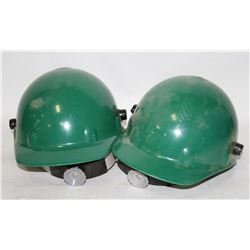 LOT OF 2 GREEN HARD HATS