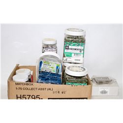 BOX OF ASSORTED SCREWS RIVETS AND MORE