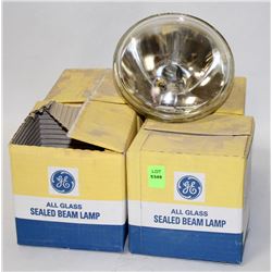 LOT OF 4 GE ALL GLASS SEALED BEAM LAMPS 12V, 30W