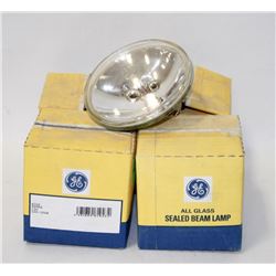 LOT OF 4 GE ALL GLASS SEALED BEAM LAMPS