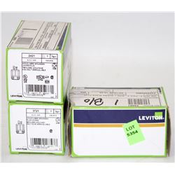LOT OF 3 LEVITON 3 POLE, 4 WIRE GROUNDING PLUG,