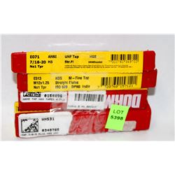 LOT OF 4 DORMER TAPS AND STRAIGHT FLUTES VARIOUS