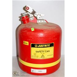 JUSTRITE NON METALLIC SAFETY CAN, 5 GALLON
