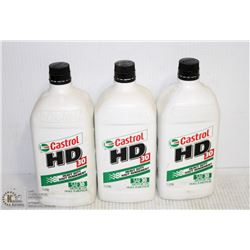 TWO 1 LITRE JUGS OF CASTROL HEAVY DUTY SAE30 OIL