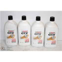 FOUR 1 LITRE JUGS OF CASTROL SAE 20W-50 MOTOR OIL