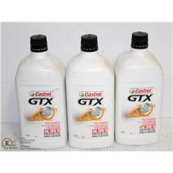 THREE 1 LITRE JUGS OF CASTROL SAE 20W-50 MOTOR OIL
