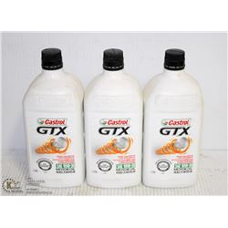 THREE 1 LITRE JUGS OF CASTROL SAE 10W-30 MOTOR OIL