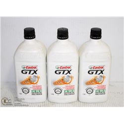 THREE 1 LITRE JUGS OF CASTROL SAE 10W-30 MOTOR OIL