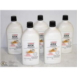 FIVE 1 LITRE JUGS OF CASTROL GTX ULTRACLEAN SAE