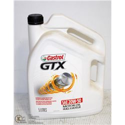 5 LITRE JUG OF CASTROL GTX SAE 20W-50 MOTOR OIL