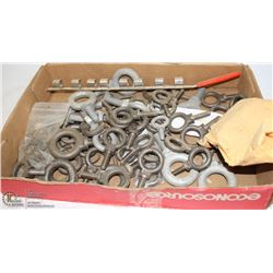 FLAT OF ASSORTED SIZED EYE BOLTS