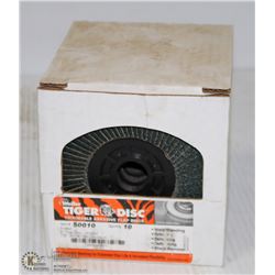 CASE OF WEILER TIGER DISCS, 5" X 7/8" 40 GRIT