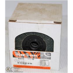 CASE OF WEILER TIGER DISCS, 5" X 7/8" 40 GRIT