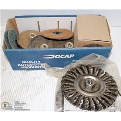 FLAT OF ASSORTED ABRASIVE DISCS & FLAP WHEELS