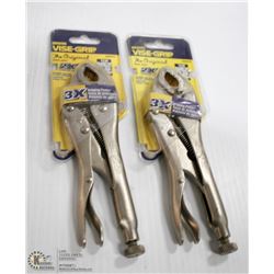 PAIR OF 7" IRWIN VISE GRIPS - CURVED JAW