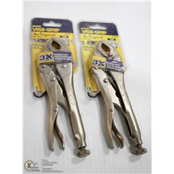 PAIR OF 7" IRWIN VISE GRIPS - CURVED JAW
