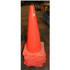 Image 1 : LOT OF 9 ORANGE TRAFFIC CONES, 28" TALL