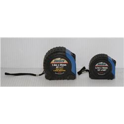LOT OF 2 AURORA TAPE MEASURES, 25FT & 12FT
