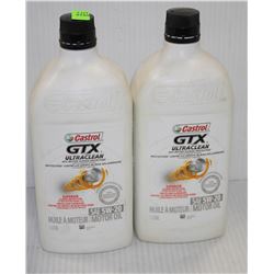 LOT OF 2 CASTROL GTX 1 LITRE BOTTLES OF SAE 5W-20