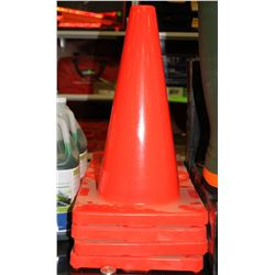 LOT OF 4 ORANGE TRAFFIC CONES 18" TALL