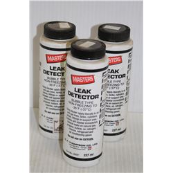 THREE BOTTLES OF MASTERS LEAK DETECTOR, BUBBLE