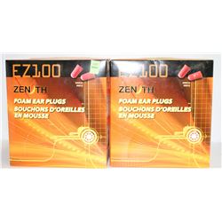 TWO BOXES OF EZ100 ZENITH FOAM EAR PLUGS